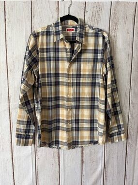 Wrangler Men's Long Sleeve Plaid Lightweight Button Down Shirt Size am